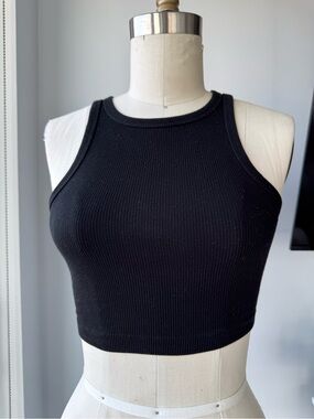 wild fable Black Ribbed Cropped Tank top